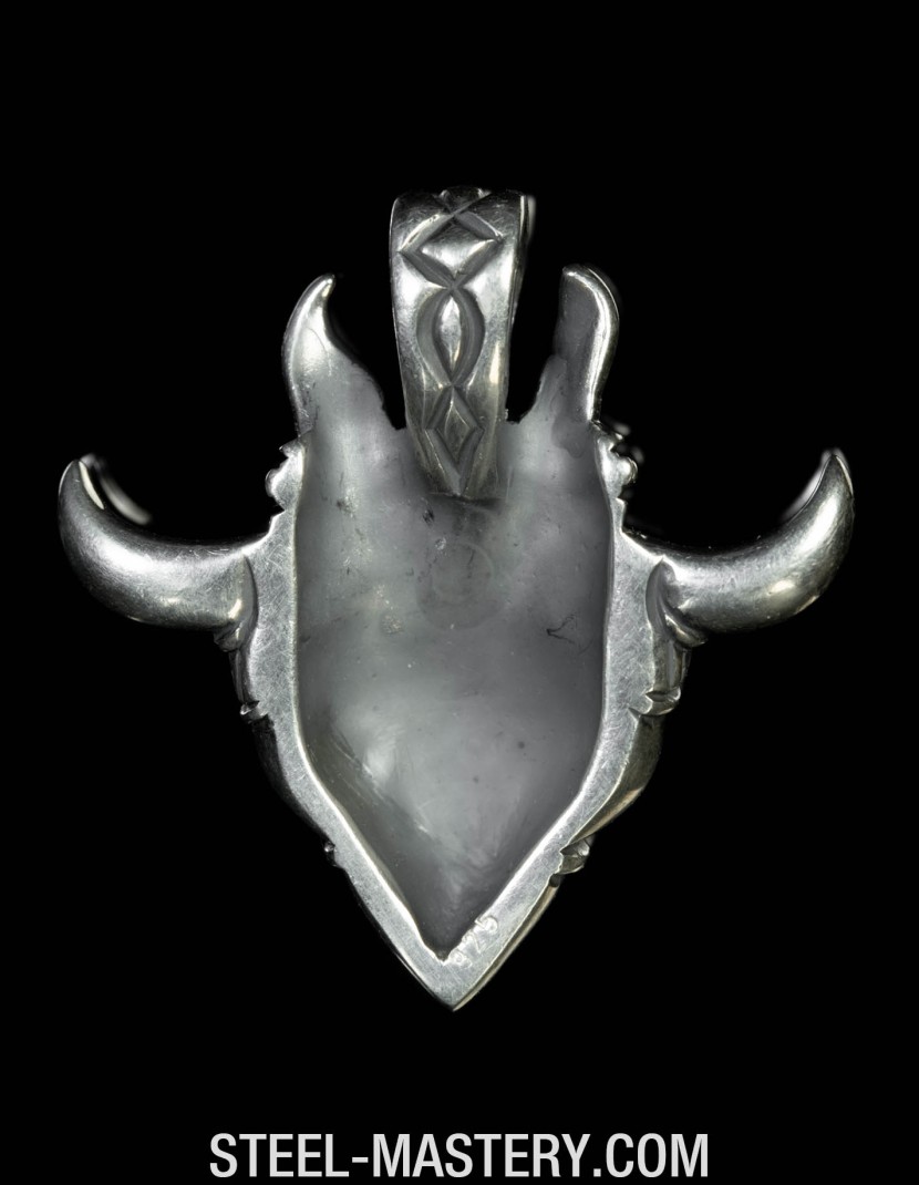 Celtic Raven Head Pagan Pendant photo made by Steel-mastery.com