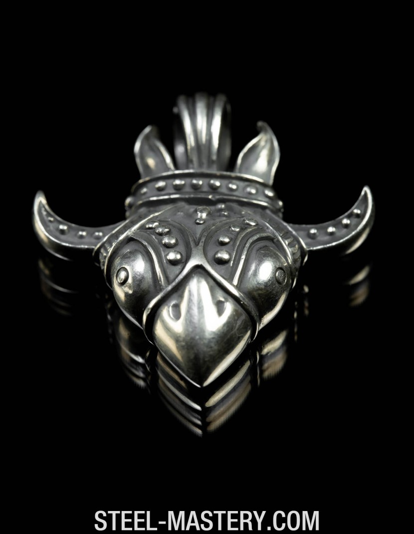 Celtic Raven Head Pagan Pendant photo made by Steel-mastery.com