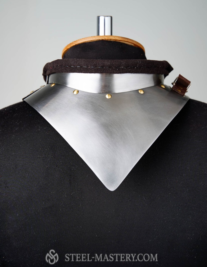 Gorget with front and back neck protection photo made by Steel-mastery.com