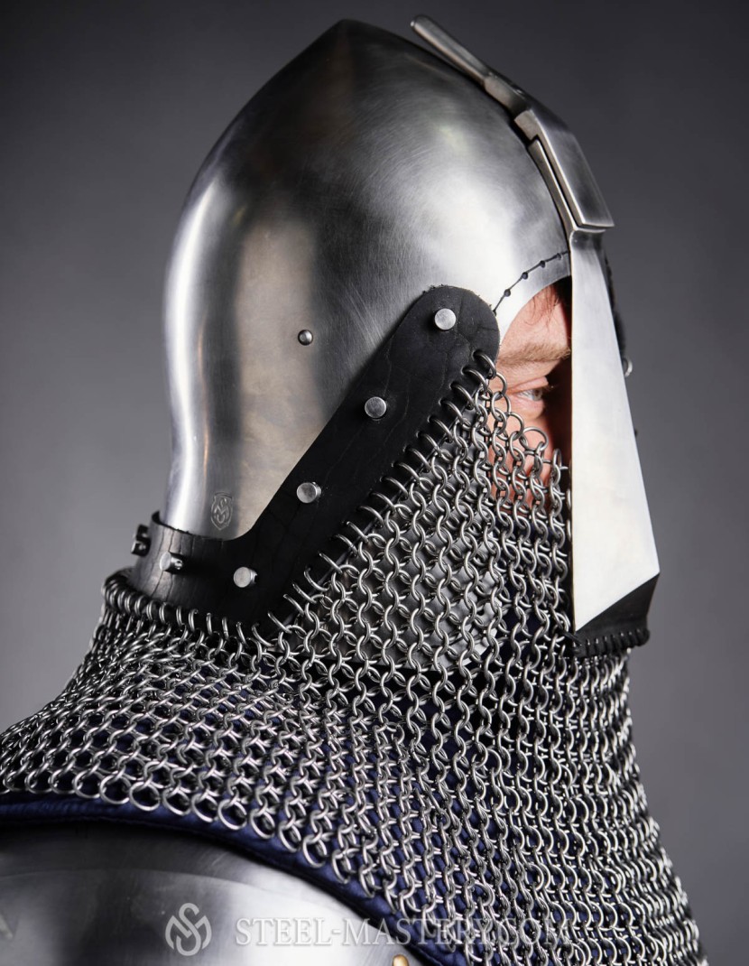 Helmet bascinet mid-14th century photo made by Steel-mastery.com