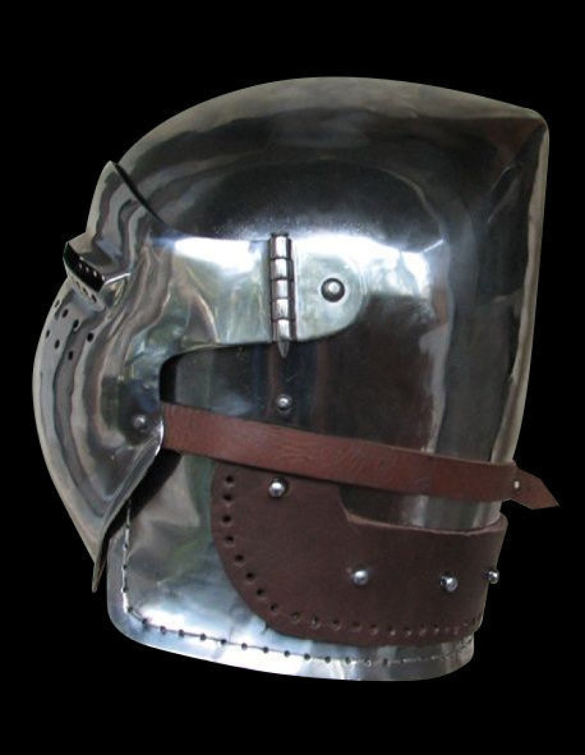 Bascinet with side hinged visor photo made by Steel-mastery.com