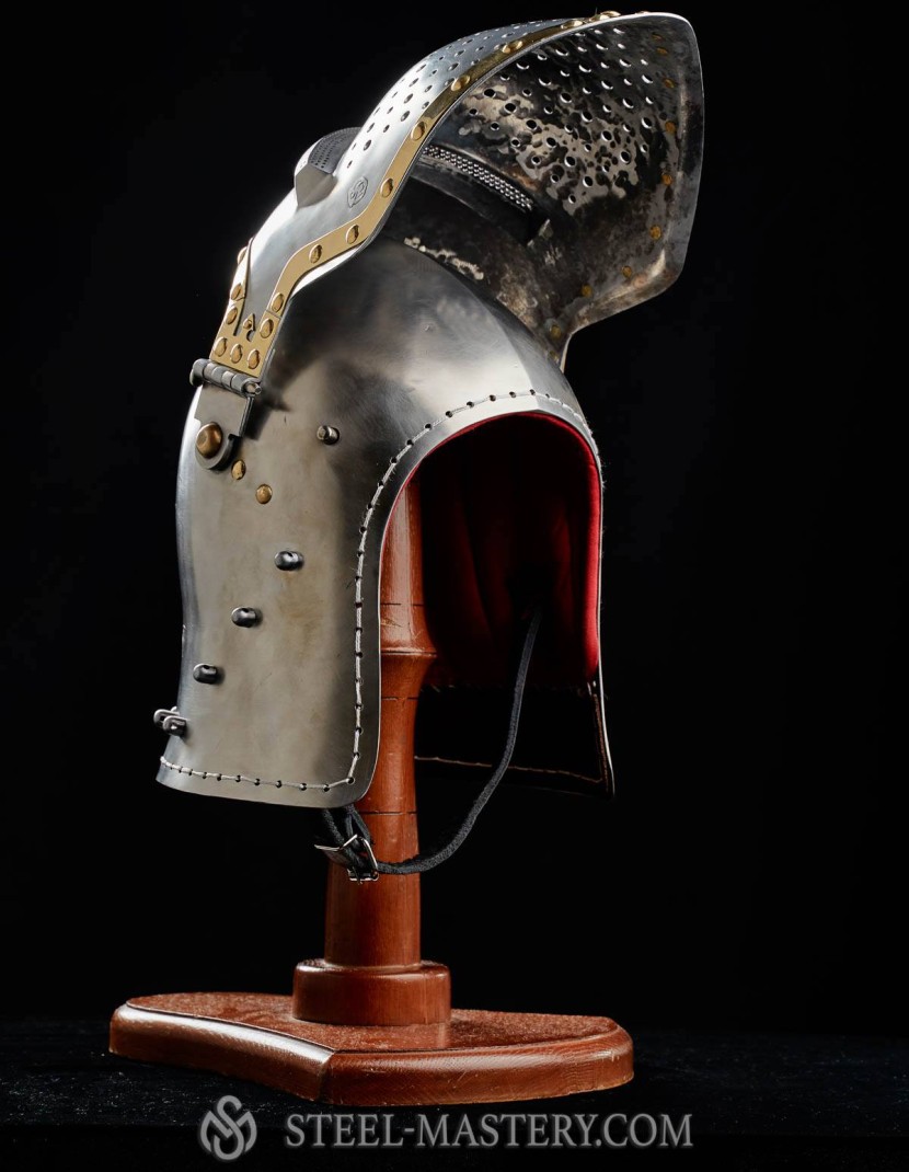 Bascinet 1350-1440 years with Single Ocular visor photo made by Steel-mastery.com