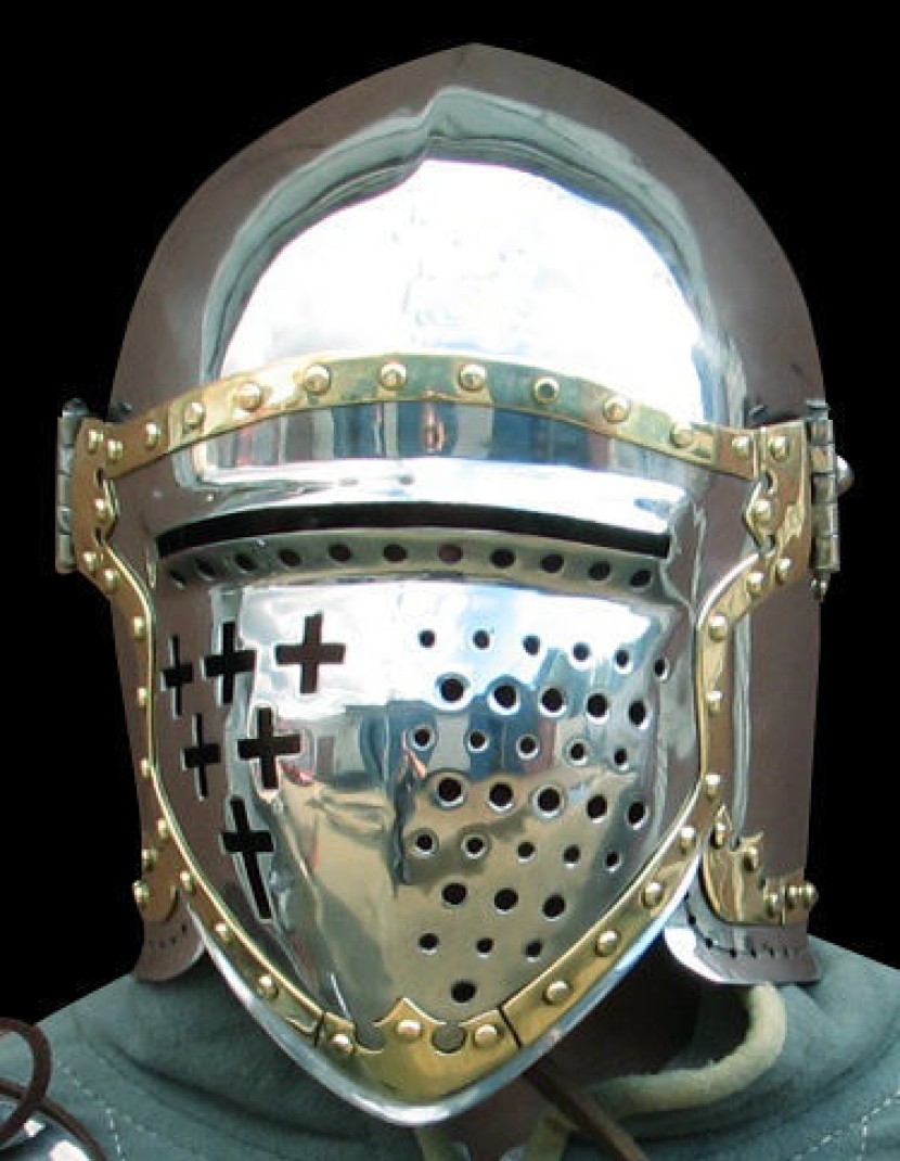 Bascinet 1350-1440 years with Single Ocular visor photo made by Steel-mastery.com