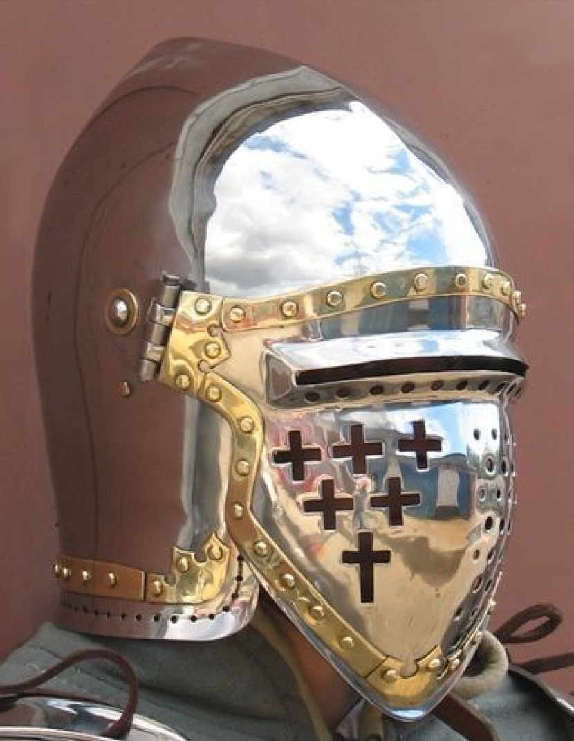 Bascinet 1350-1440 years with Single Ocular visor photo made by Steel-mastery.com