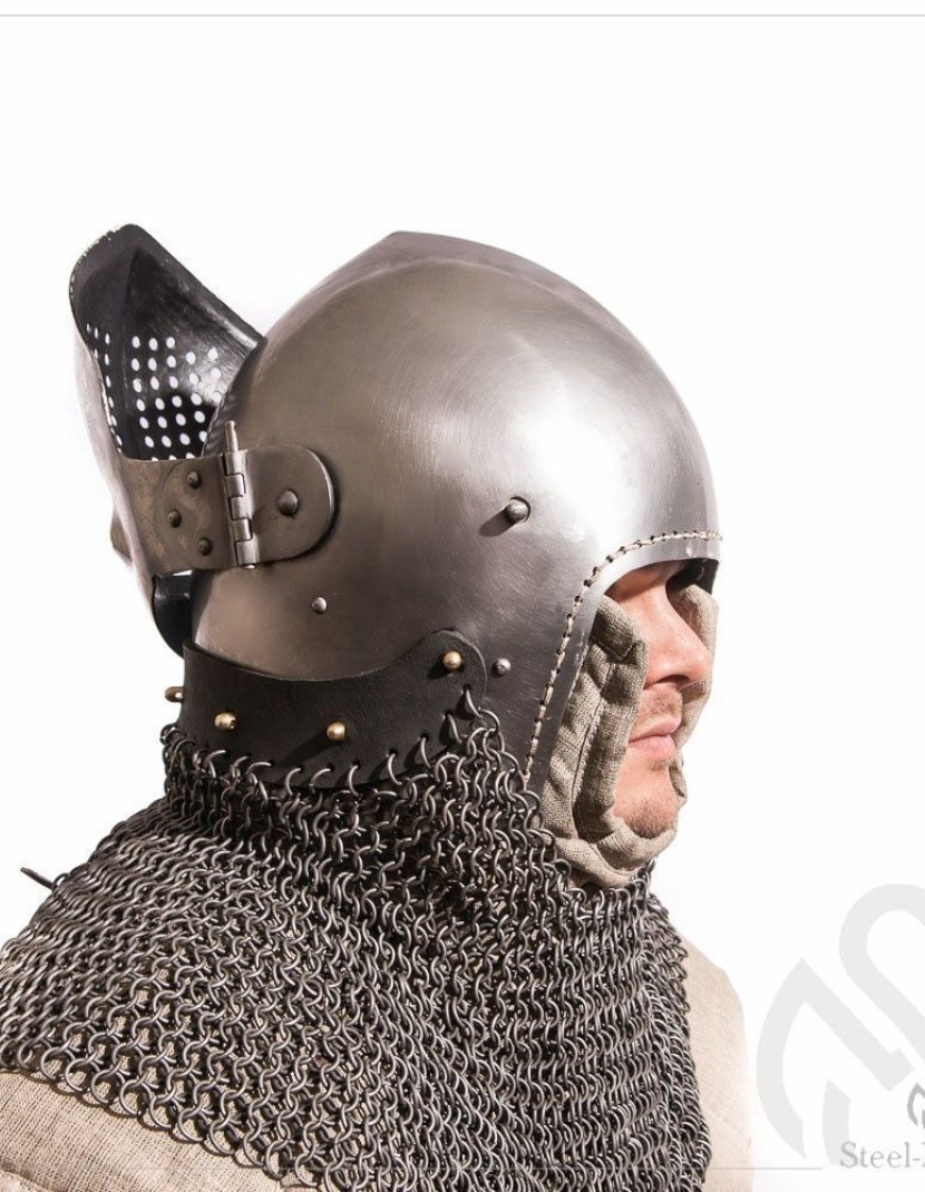 Bascinet 1350-1440 years with Single Ocular visor photo made by Steel-mastery.com