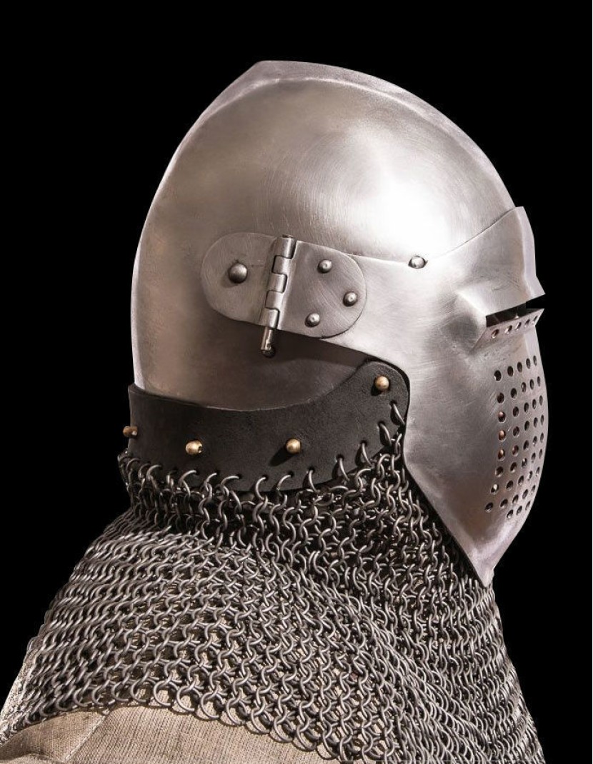 Bascinet 1350-1440 years with Single Ocular visor photo made by Steel-mastery.com