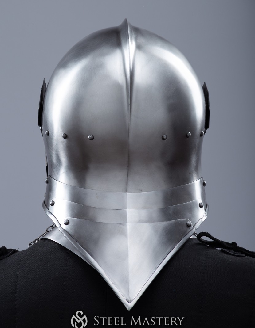 Visored french sallet with bevor - 15th century photo made by Steel-mastery.com