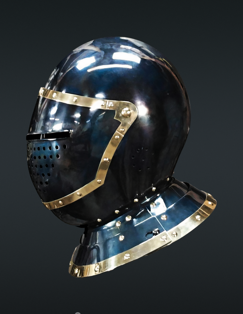 European medieval closed helmet (armet) - 16th century photo made by Steel-mastery.com