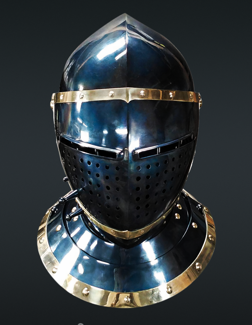 European medieval closed helmet (armet) - 16th century photo made by Steel-mastery.com
