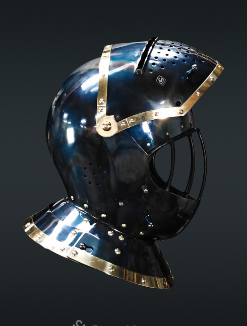 European medieval closed helmet (armet) - 16th century