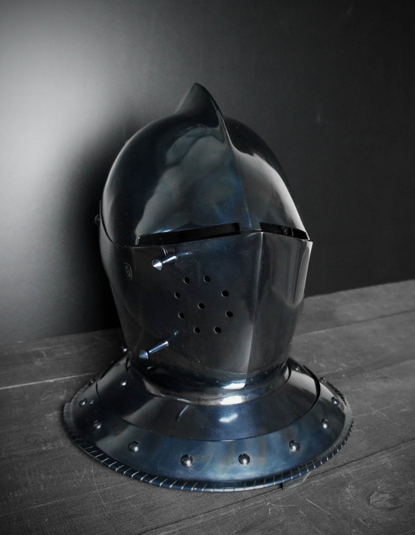 Armet closed helmet 16th century photo made by Steel-mastery.com