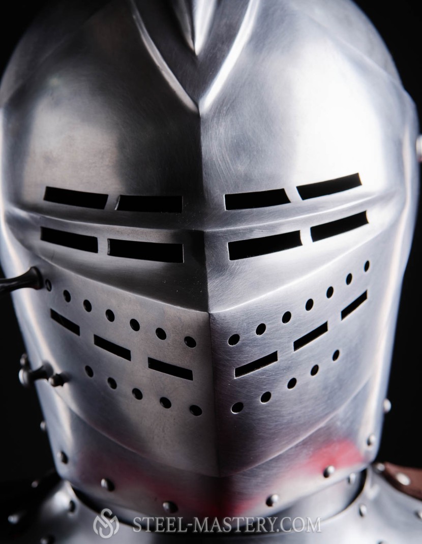 Armet closed helmet 16th century photo made by Steel-mastery.com