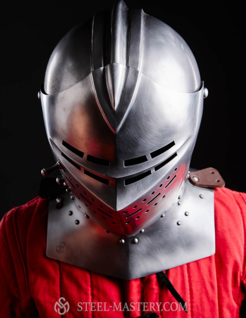 Armet closed helmet 16th century photo made by Steel-mastery.com