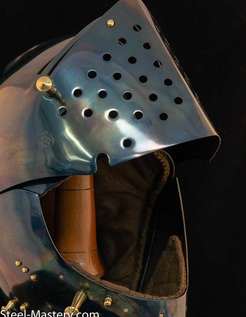 Armet closed helmet 16th century photo made by Steel-mastery.com