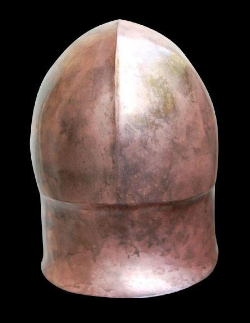 Hoplite Helmet. Corinthian helmet (circa 500 BC.), Antiquity Greece. photo made by Steel-mastery.com