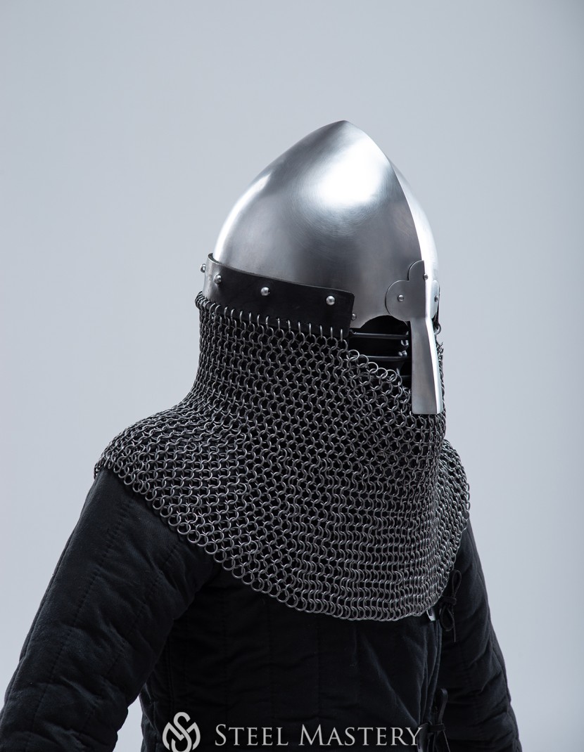 Norman helmet with face and neck protection photo made by Steel-mastery.com