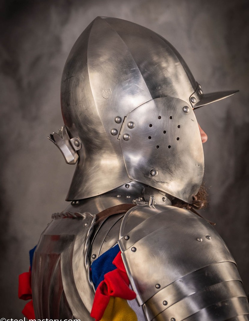 LANDSKNEHT BURGONET HELMET photo made by Steel-mastery.com