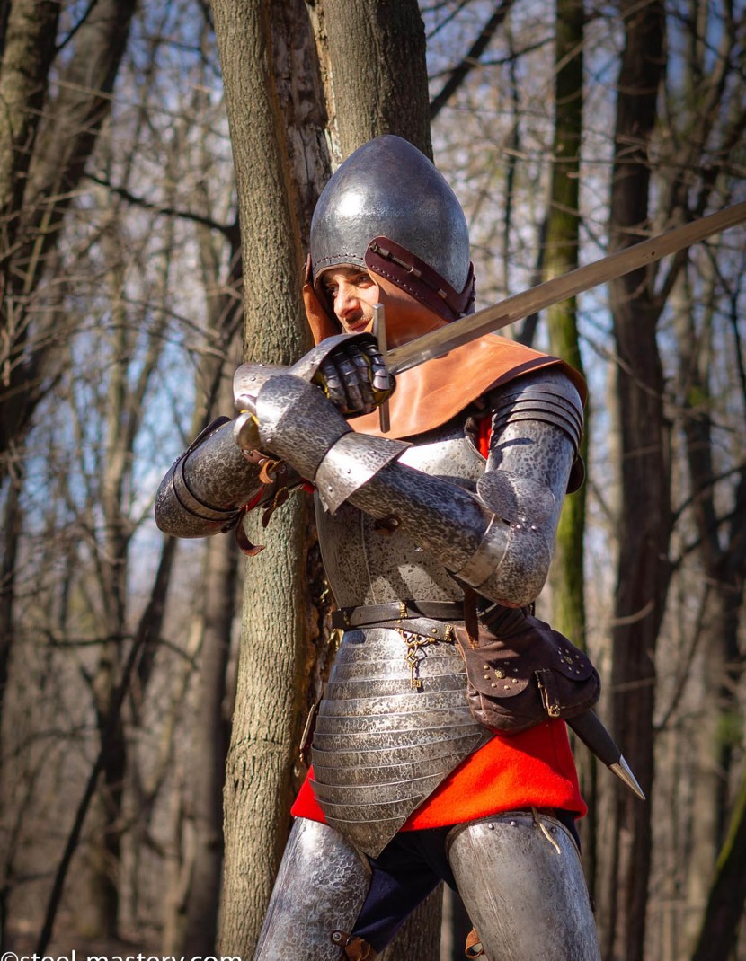 KNIGHT BASCINET HELMET OF XIV CENTURY photo made by Steel-mastery.com