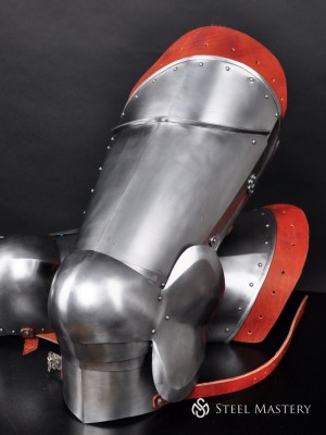 Milan-style plate legs with knee caps 1450-1485 years, a part of "Avant Armour"