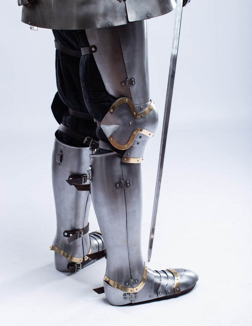 Plate legs armor in style of Churburg 14th-15th c.  photo made by Steel-mastery.com