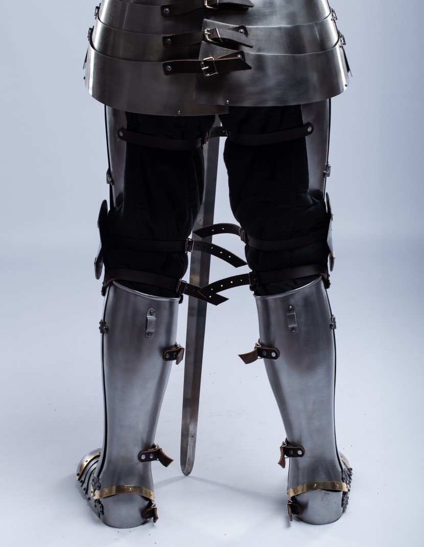 Plate legs armor in style of Churburg 14th-15th c.  photo made by Steel-mastery.com