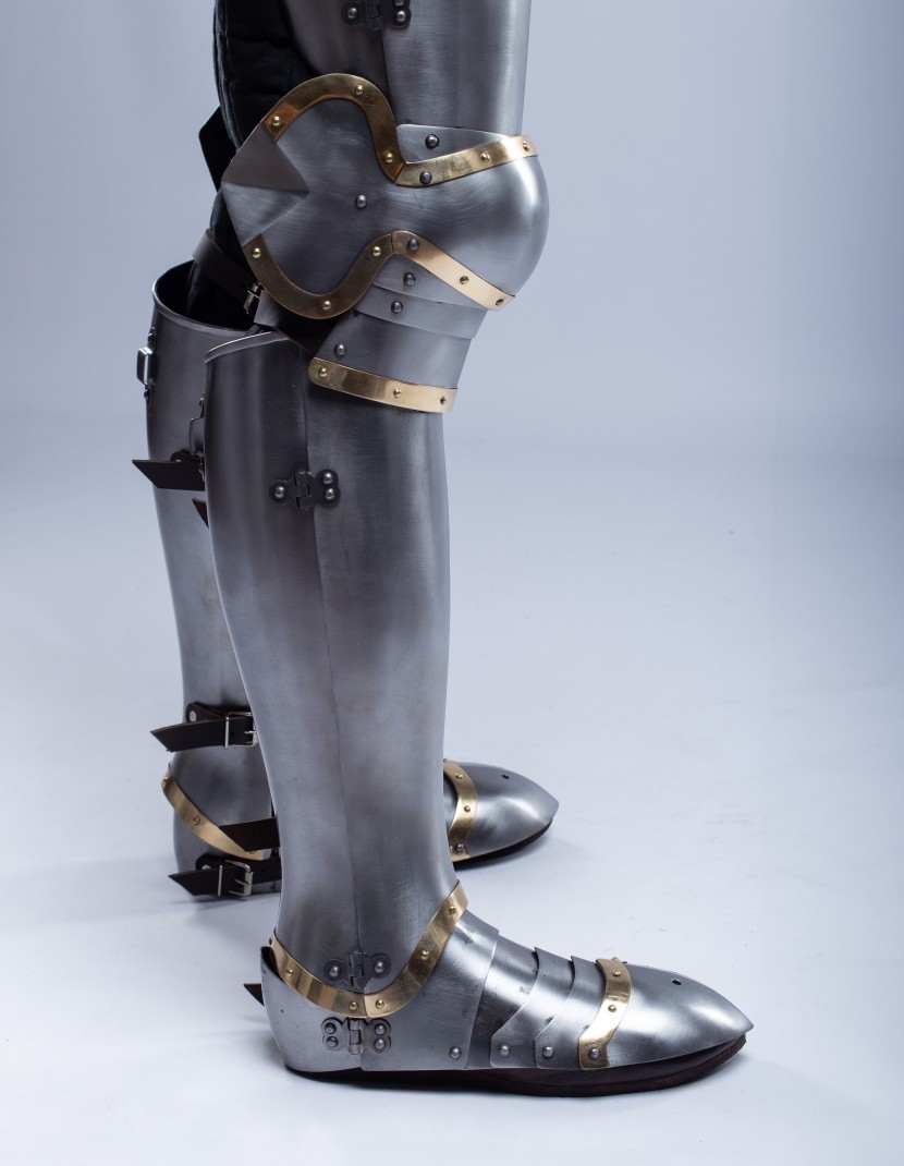 Plate legs armor in style of Churburg 14th-15th c.  photo made by Steel-mastery.com