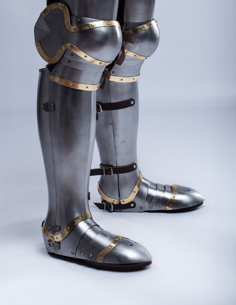 Plate legs armor in style of Churburg 14th-15th c.  photo made by Steel-mastery.com