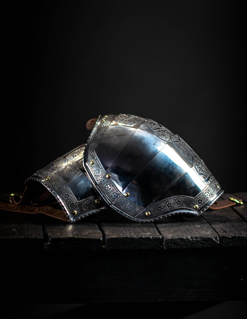 Plate pauldrons, part of full plate armor (garniture) of George Clifford, end of the XVI century photo made by Steel-mastery.com