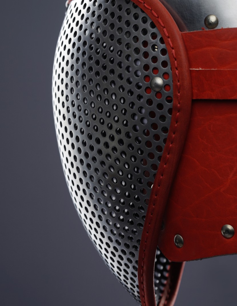 Fencing bascinet with a meshed visor for SCA/HEMA  photo made by Steel-mastery.com