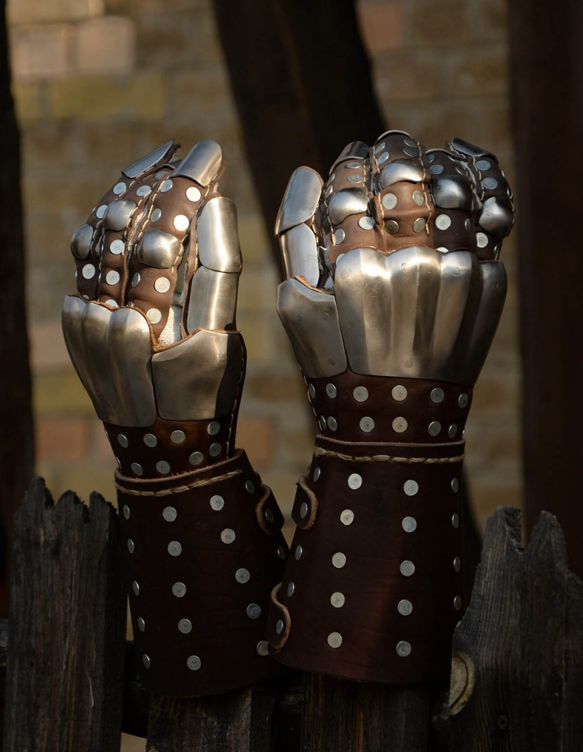 Visby brigandine gauntlets photo made by Steel-mastery.com