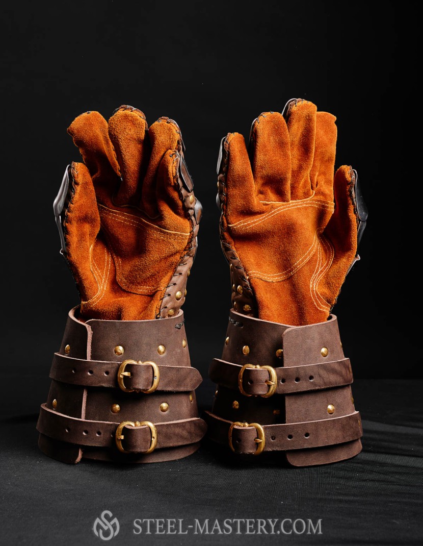 Visby brigandine gauntlets photo made by Steel-mastery.com