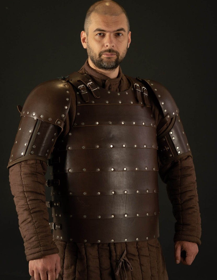 Leather brigantine kit in style of 14th century photo made by Steel-mastery.com