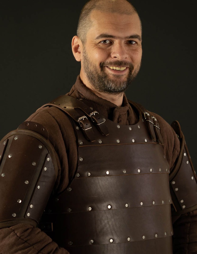 Leather brigantine kit in style of 14th century photo made by Steel-mastery.com