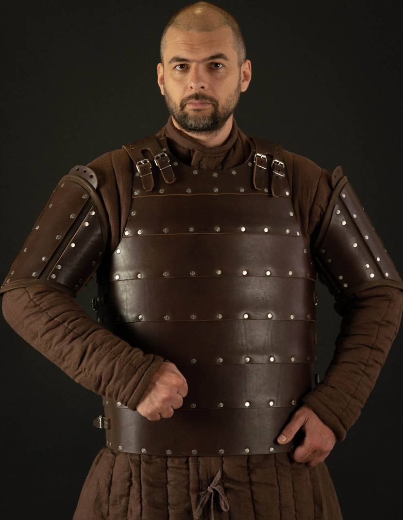 Leather brigantine kit in style of 14th century photo made by Steel-mastery.com