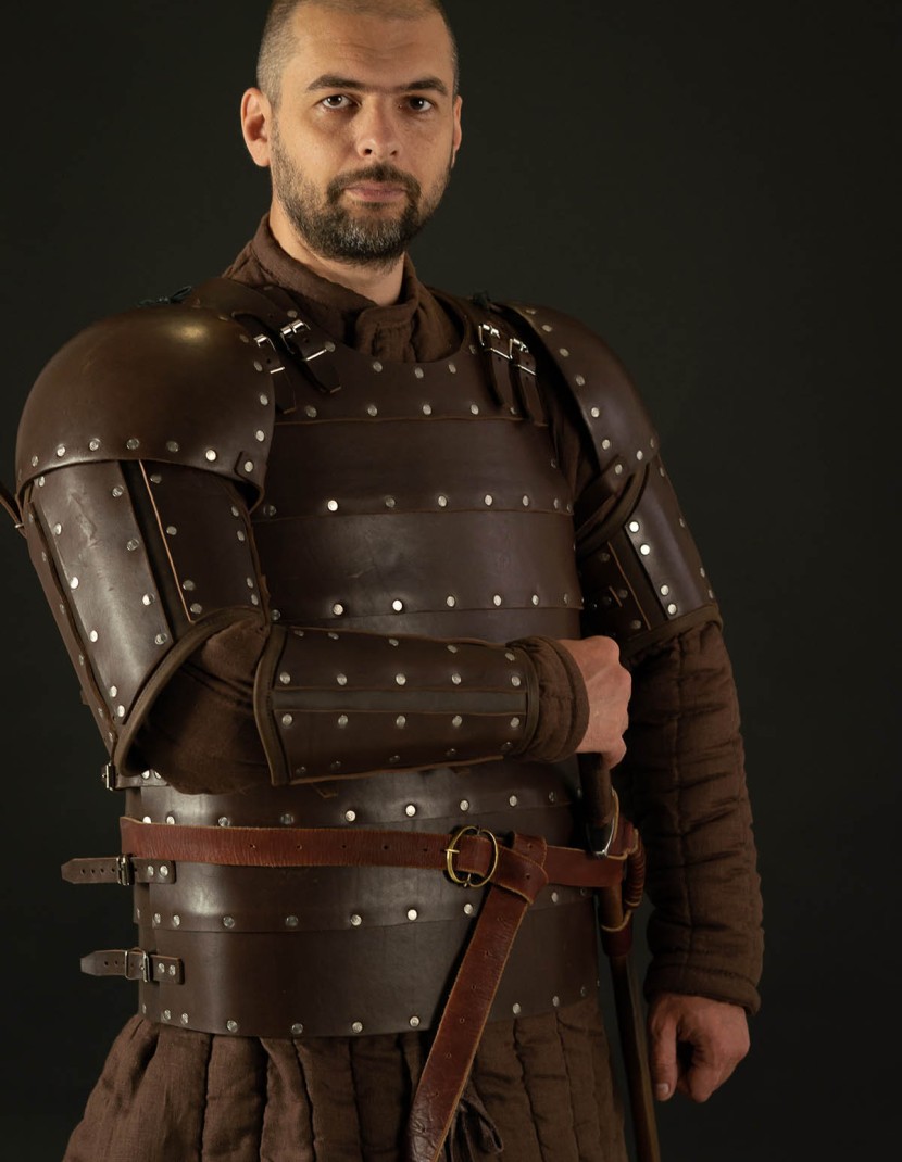 Leather brigantine kit in style of 14th century photo made by Steel-mastery.com