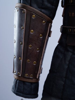 Leather brigandine bracers