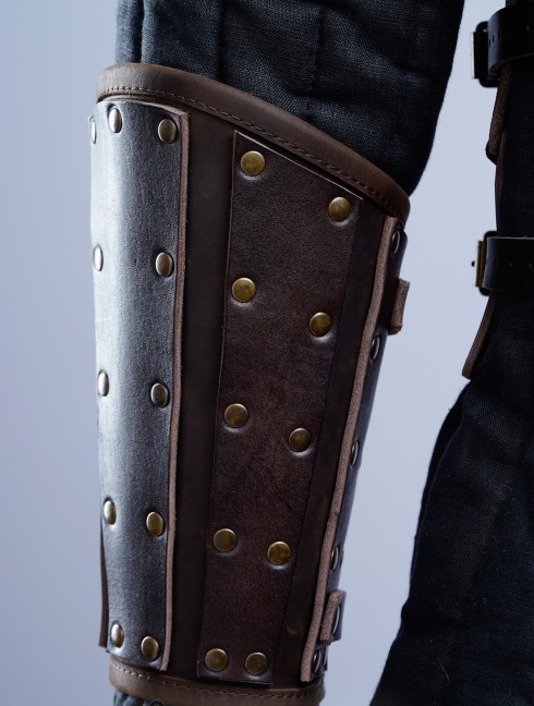 Leather brigandine bracers
