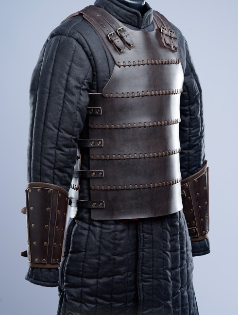 Leather brigandine bracers