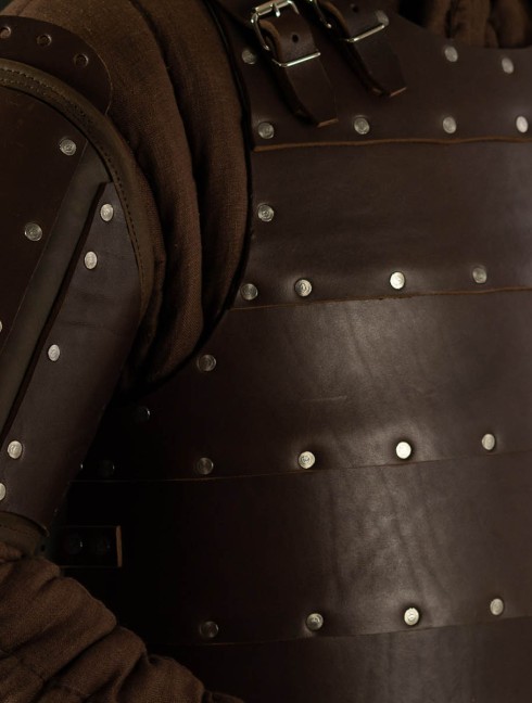 Leather brigandine protection of upper part of arm