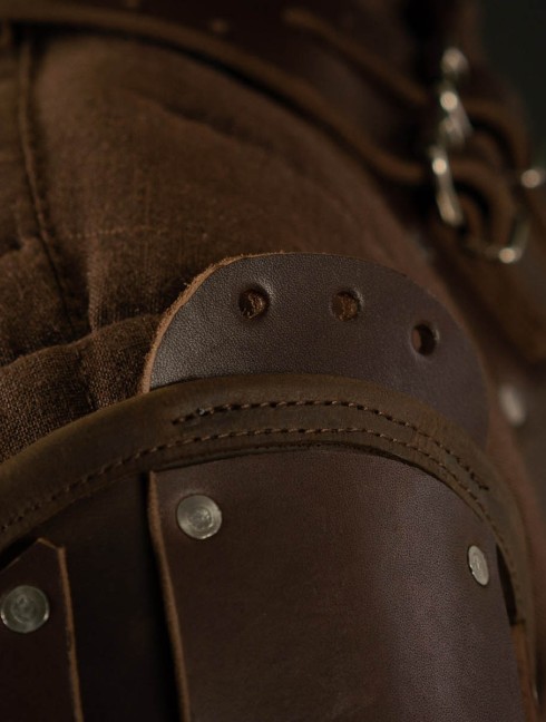 Leather brigandine protection of upper part of arm