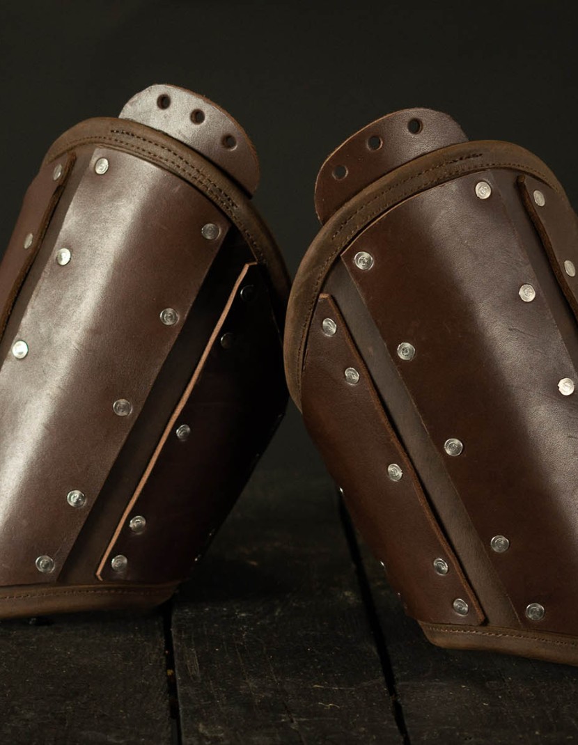 Leather brigandine protection of upper part of arm photo made by Steel-mastery.com