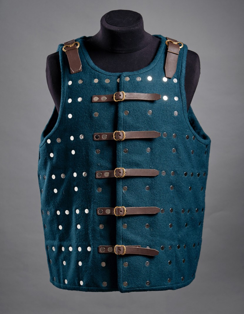 Middle Ages brigandine with fastenings in the front photo made by Steel-mastery.com