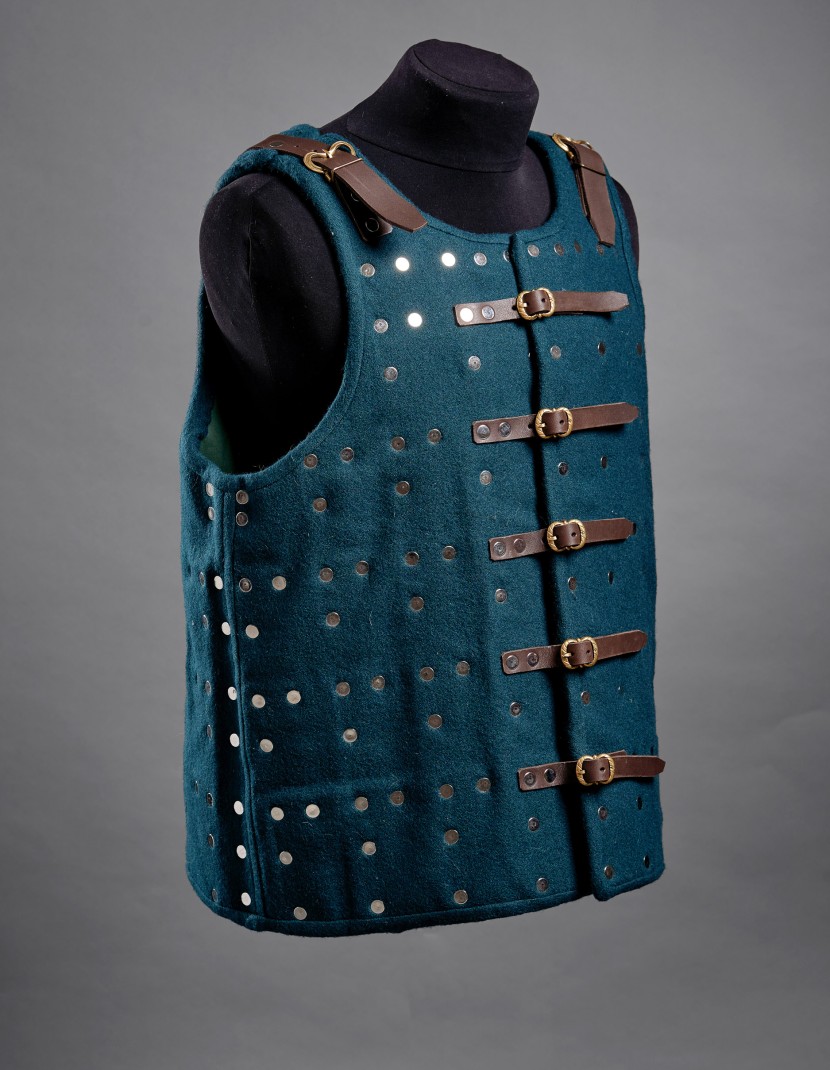 Middle Ages brigandine with fastenings in the front photo made by Steel-mastery.com