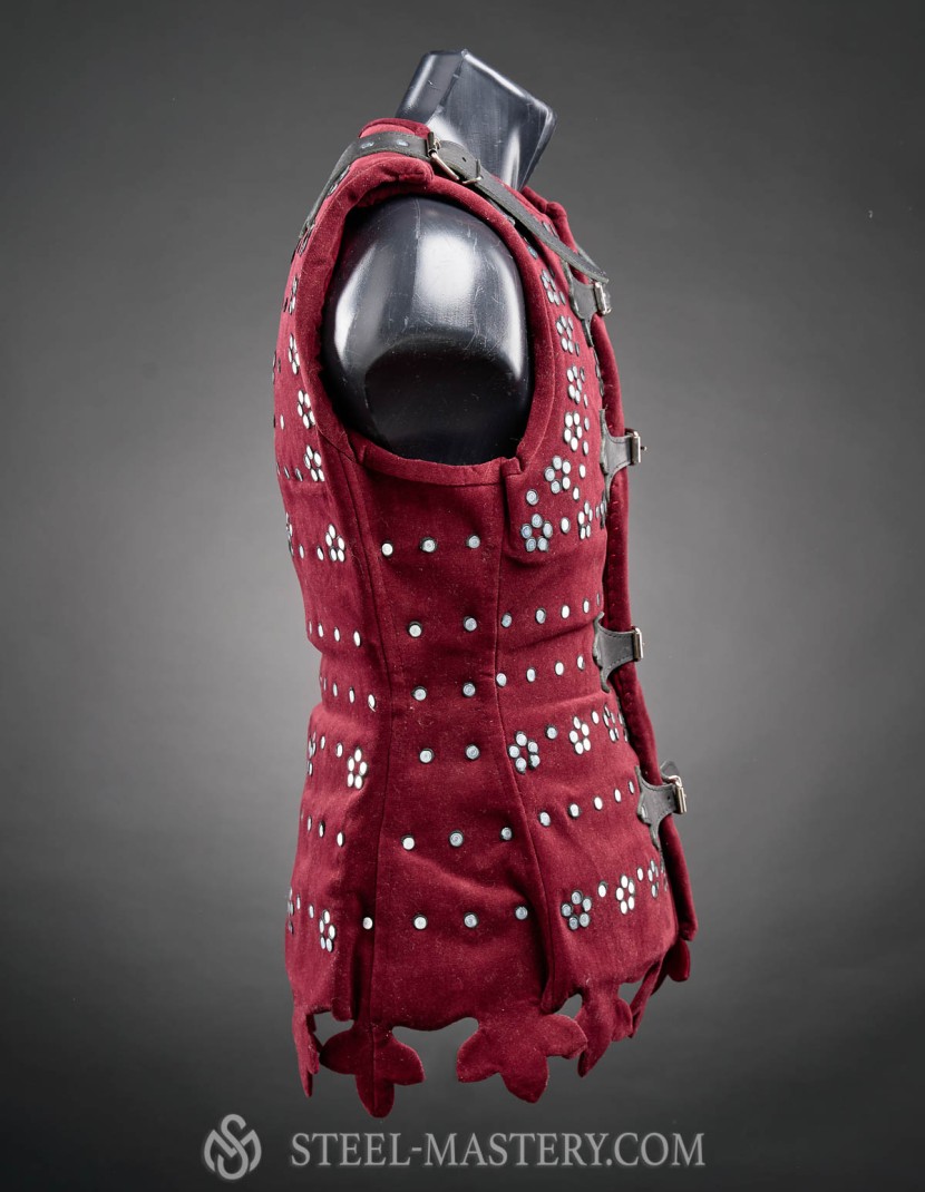 Brigandine with flowers of rivets photo made by Steel-mastery.com