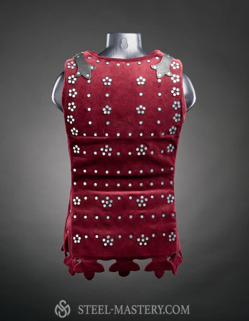 Women’s large-plate brigandine with flowers of rivets photo made by Steel-mastery.com