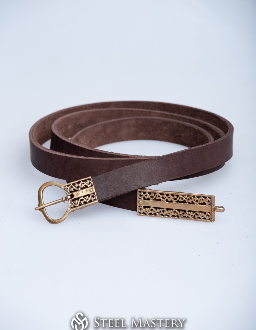 Swedish medieval belt 14-15 cent. brown photo made by Steel-mastery.com