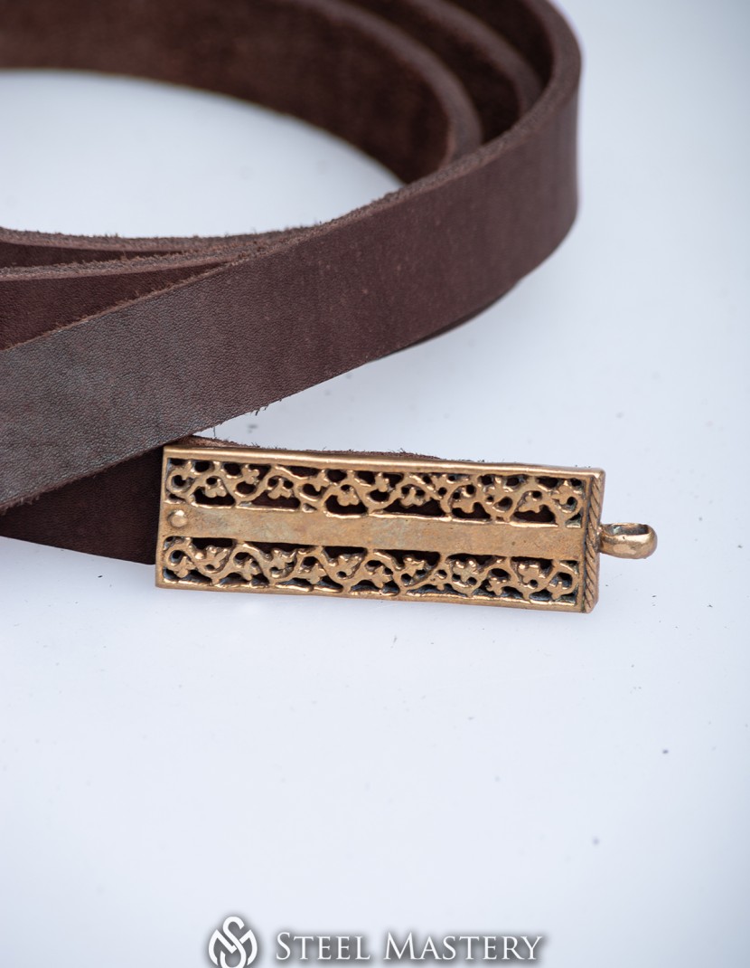 Swedish medieval belt 14-15 cent. brown photo made by Steel-mastery.com