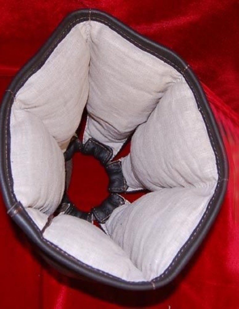 Leather liner for norman, spangen or conic helmet photo made by Steel-mastery.com