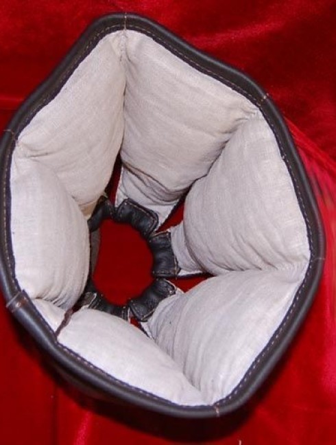 Leather liner for norman, spangen or conic helmet
