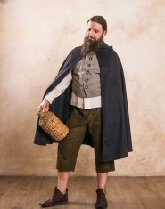 Cloak with hood, a part of fantasy-style Hobbit costume 